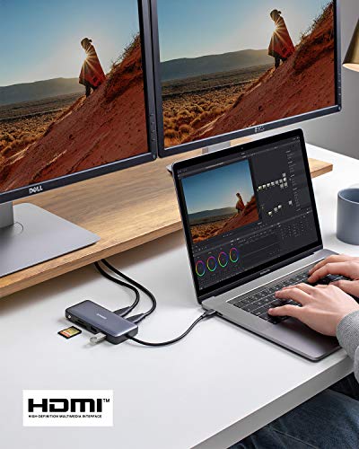 Anker Laptop Docking Station Dual Monitor, 8-in-1 USB C Hub with 4K HDMI | Dual HDMI USB C Dock, 1Gbps Ethernet, 85W Max PD, SD/TF Card Reader, for USB C Laptops, XPS and More (Charger Not Included) - style: 8 in 1 【2 HDMI + Ethernet】
