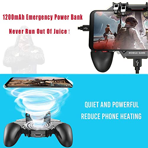 DELAM Mobile Game Controller for iPhone & Android, Pubg Mobile Controller with Cooling Fan, Phone Triggers for Gaming, Gaming Grip Joystick Gamepad Shoot Aim Keys for 4.7-6.5" Phone - color: PUBG Controller with Cooling Fan