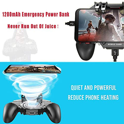 DELAM Mobile Game Controller for iPhone & Android, Pubg Mobile Controller with Cooling Fan, Phone Triggers for Gaming, Gaming Grip Joystick Gamepad Shoot Aim Keys for 4.7-6.5" Phone - color: PUBG Controller with Cooling Fan