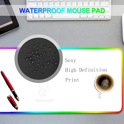 RGB Mouse Pad Sexy Anime Gaming LED Mouse Pad XXL Gamers Colorful USB Laptop Keyboard Pad Gaming Desk Sexy Butt Breasts Chest (31.49x12 inche) - size: 31.49x12 inche