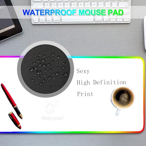 RGB Mouse Pad Sexy Anime Gaming LED Mouse Pad XXL Gamers Colorful USB Laptop Keyboard Pad Gaming Desk Sexy Butt Breasts Chest (31.49x15.74 inche) - size: 31.49x15.74 inche