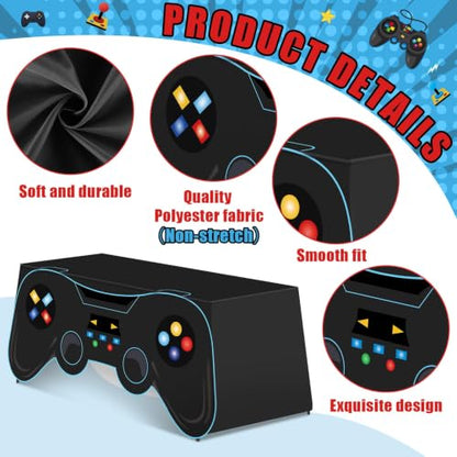 6 Ft Video Game Tablecloth Birthday Party Decoration Game Controller Shaped Table Cover Washable Polyester Party Supplies Game pad Table Covers Protector for Gamer Player Birthday Parties Decoration - style: Video Game