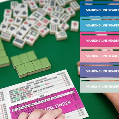 6 Pack Mahjong Line Finder,Line Reader, Easy Guide for Beginners, Durable Mahjong Helper for Family and Friends