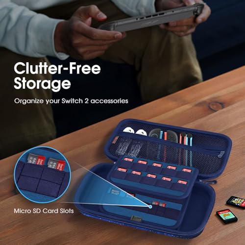 FINTIE Carrying Case for Nintendo Switch 2 (2025), Shockproof Hard Shell Switch 2 Case, Protective Cover Travel Bag with 19 Game Card & 2 Micro SD Card Slots & Inner Pocket, Starry Sky - color: starry sky