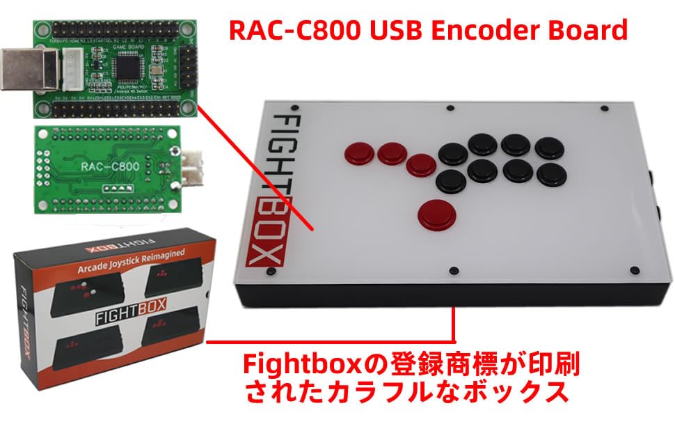 FightBox F1-PC-W All Buttons Leverless-Style Arcade Joystick Fight Stick Game Controller For PC Sanwa OBSF-24 30