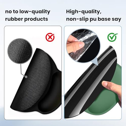 Mouse pad with Wrist Rest,Relieving Pain Memory Foam Computer pad, Ergonomic Desktop Mouse, Silicone Material Mouse pad, with Non-Slip PU Base (Green) - color: green