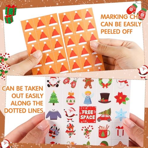 Blosssound Reindeer Christmas Bingo Game – 24 Players Holiday Bingo Cards with Reindeer Theme, Winter Party Game for Family Gatherings, Classroom Activities, and Christmas Party Favors - style: Reindeer