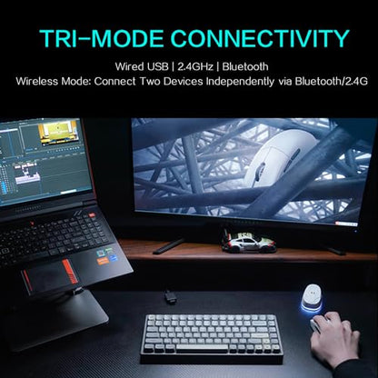 Thunderobot ML903 4K Souris Gamer Sans Fil avec Station de Charge RGB, Capteur Optique de 26 000 DPI,PAW3395,Longue Durée de Vie de la Batterie, Souris Ergonomique Sans Fil Pour PC, Mac - color: Black