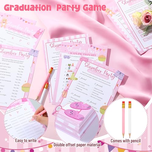 217 Pcs Slumber Party Bingo Games and Fun Activities Family Gathering Sleepover Question Card Set Game for Adults Games Indoors, Sleepover Activity Supplies - style: Slumber Party