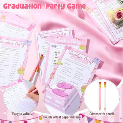 217 Pcs Slumber Party Bingo Games and Fun Activities Family Gathering Sleepover Question Card Set Game for Adults Games Indoors, Sleepover Activity Supplies - style: Slumber Party