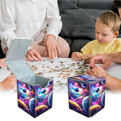 Commander Deck Box for MTG Commander Trading Cards with Magnetic Closure,Premium Leather Card Storage Box Case for MTG TCG CCG Magic Cards,Fits 100+ Single Sleeved Cards, Greatful Galaxys Planet - color: Greatful Galaxys Planet