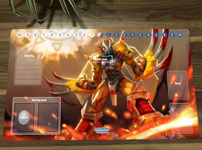 New DTCG Duel Playmat Digimon Wargreymon Anime Trading Card Game Mat Pad + Free Mat Bag