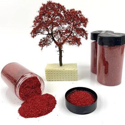 Multicolor Leaf Model - 300ml Miniature Scenery Material for Train Railway, Diorama, Car Scene & Scale Landscape Layouts (Autumn red) - color: Autumn Red