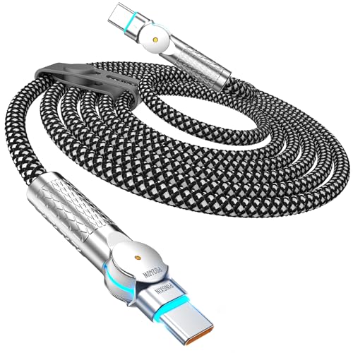 USB C Cable 3.3ft 240W Braided 180°Rotating USB C to USB C Cable USB 2.0, Type C Charging Cable for iPhone 16/16Pro/16Plus/16Pro Max,MacBook Air,iPad Pro,Pixel,Samsung Galaxy S23/S24 Ultra-Black - size: 3.3FT