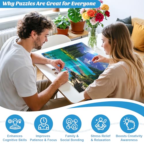 500 Pieces Puzzles for Adult Jigsaw Puzzle 500 Piece Puzzle Elderly Puzzle | Mountain Forest Lake Puzzles Gift for Mom Dad Family Friend Family Activity Games Home Decor Wall Art 20.5x15IN - style: Lake