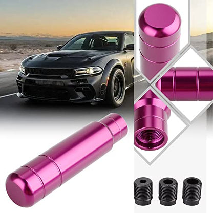 BARTOO Aluminum Weighted Manual Shift knobs, Long Stick Shift Knob Gear Shifter Knobs, Car Accessories Lever Cover Head Universal Shifter Knobs with 3 Threaded Adapters (Purple) - color: Purple
