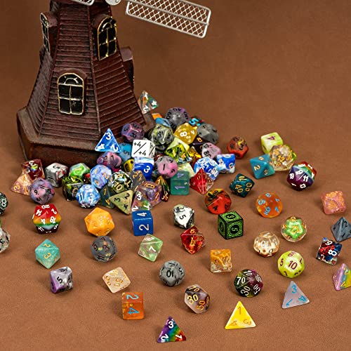 7pcs Random Color DND Dice Set, 7-die Polyhedral D&D Dice for DND RPG Table Games Role Playing Games - color: 7pcs Dice Set Random Color