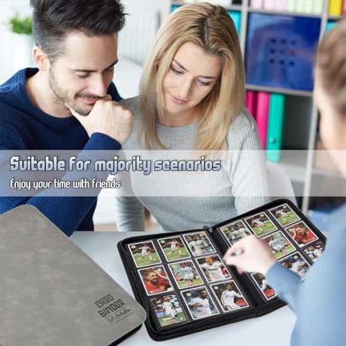 Trading Card Binder, Premium 9 Pocket Double Sided 540 Pocket PU Card Collection Binder, Collectible Trading Card Albums for MTG, TCG, Sport Card, Game Cards (Gray) - color: Gray