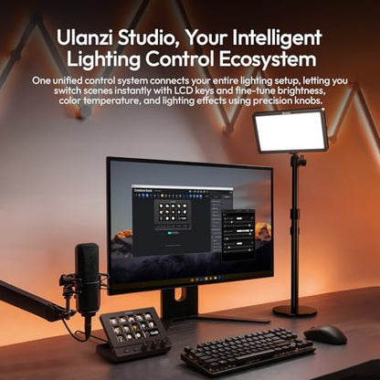 ULANZI D200X Creative Deck Macro Keyboard, 14 LCD Keys & 3 Encoder Knobs, 8-in-1 Hub w 4K HDMI, 3.5mm Audio, SD/TF Reader, USB 3.2 10Gbps, for Video Editing/Streaming/Smart Home PC, Mac - color: D200X