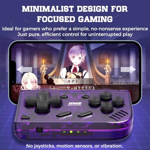 IINE Mini Retro Wireless Controller, Micro Remote Controller for Switch/OLED, PC, Android and IOS, Keychain Pocket-sized Controller with Turbo Function (Purple) - color: Purple