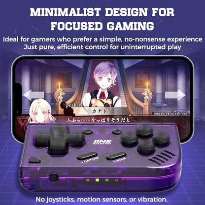 IINE Mini Retro Wireless Controller, Micro Remote Controller for Switch/OLED, PC, Android and IOS, Keychain Pocket-sized Controller with Turbo Function (Purple) - color: Purple