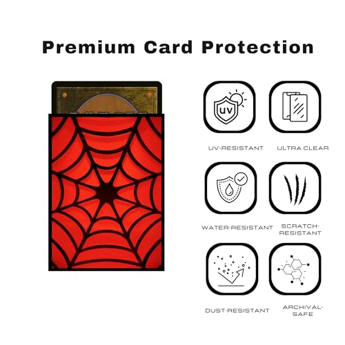 Trading Card Sleeves – 100 Count – Smooth Matte Art Back & Clear Front (66 x 92 mm) – Fits Standard Cards, MTG, Sports & Collector Decks - Crimson Snare