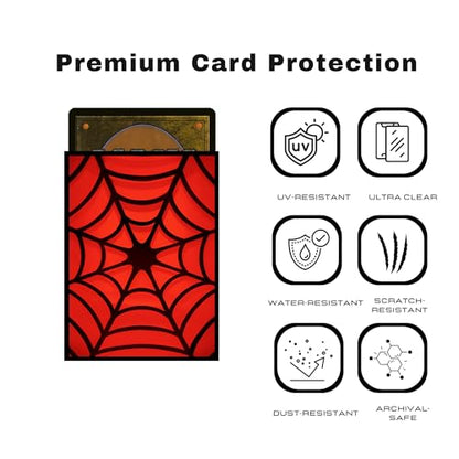 Trading Card Sleeves – 100 Count – Smooth Matte Art Back & Clear Front (66 x 92 mm) – Fits Standard Cards, MTG, Sports & Collector Decks - Crimson Snare