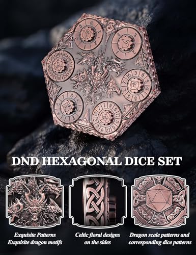 D&D Dice Set,7PCS Metal Dice for Dungeons and Dragons,Mini Dice Set with Pocket Watch Case,Role Playing Board Games Accessories (Dragon, Copper-S) - color: S-copper, style: Dragon