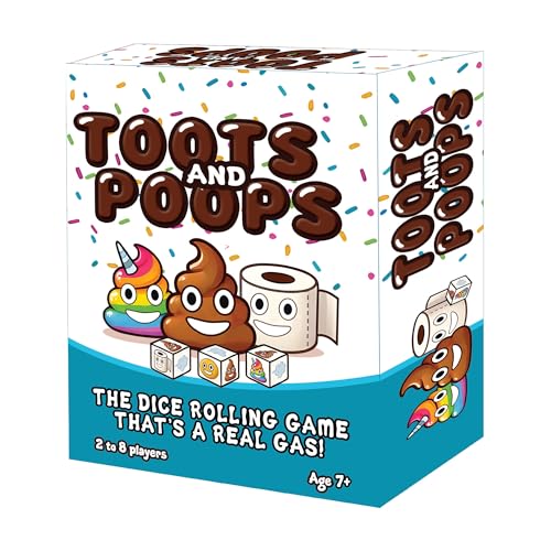 Toots & Poops – Fast-Paced Dice Rolling Game for Teens & Adults, Tabletop Family Games for Game Night Fun, Ideal Party, Camping & Travel Game for Teens & Adults, 2-8 Players Ages 7+