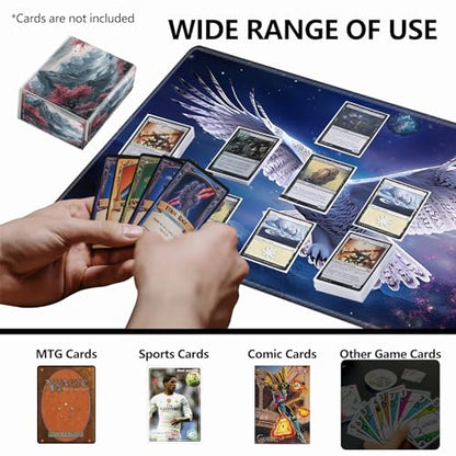 Strong Magnet Card Case Deck Box Mtg Card Box Playing Card Box Magic Deck Box Tcg Up to 200 Cards Creative Pattern Trading Card Storage Box for Collectible Card Games, Chinese Landscape Flowers - color: Chinese Landscape Flowers