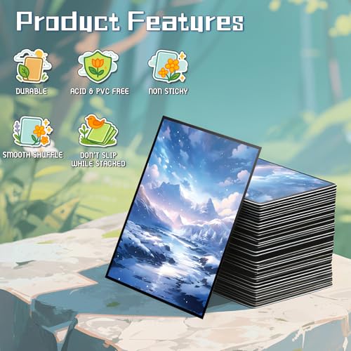MTG Card Sleeves - Tundra(White Blue) - Fantasy Dual Lands Series - Ultra Clear Front & Matte Finish Back, 100 Count Standard Size TCG Art Sleeves for Magic The Gathering - color: Tundra(white Blue)