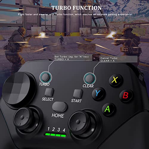 Megadream Wireless Mobile Gaming Controller Gamepad for iPhone/Android/iPad/PC/Switch/PS4/iPad Joystick with Phone Holder, Supported Cloud Game, Streaming on PS5/X-box, Turbo, Direct Play, iPhone 17 - color: Black