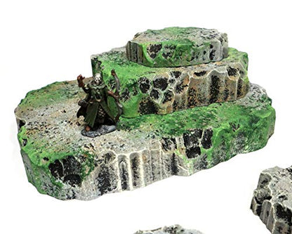 Mossy Stone Stacking Modular Hills Set - - Handmade Terrain for Tabletop War Games and TTRPGs