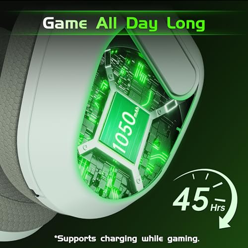 Gvyugke Wireless Gaming Headset for Xbox Series X/S, Xbox One, PS5, PC, Bluetooth 6.0 Gaming Headphones with Flip-to-Mute Noise-Canceling Mic, 70-Hour Playtime, Foldable, 3D Surround Sound - Lime - color: Lime