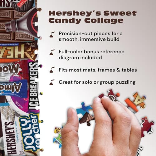 Buffalo Games - Hershey's Sweet Collage - 1000 Piece Puzzle for Adults | Official Art, Made in USA, Recycled Board, Finished Size 26.75 x 19.75 in, Includes Poster, Frameable Art, Giftable