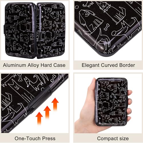 ELFISH Mini RFID Aluminum Wallet Credit Cards Holder Business Card Case Metal ID Case for Men Women (Animal) - color: Animal