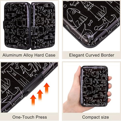 ELFISH Mini RFID Aluminum Wallet Credit Cards Holder Business Card Case Metal ID Case for Men Women (Animal) - color: Animal