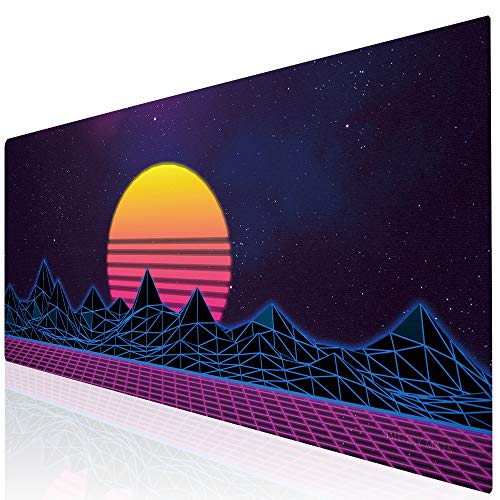 Large Gaming Mouse Pad, Extended XXL Desk Pad & Non-Slip Rubber Mat for Mice and Keyboard with Stitched Edges （90x40 zisesun011）