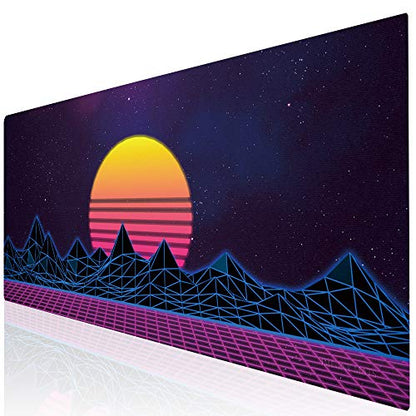 Large Gaming Mouse Pad, Extended XXL Desk Pad & Non-Slip Rubber Mat for Mice and Keyboard with Stitched Edges （90x40 zisesun011）