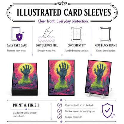 MTG Card Sleeves Matte -100 PCS Trading Card Game, Size 2.6 x 3.6 inches, Suitable for All TCG Card Games Protective (Undead Grave) - color: Undead Grave