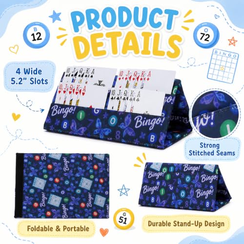 Playing Card Holder for Bingo Pull Tabs Gambling Tickets Card Game Holders for Canasta Poker Bridge Cards Navy Blue - color: Navy Blue