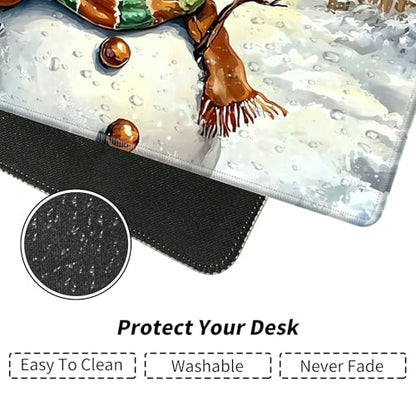 Snowman with Hat for MTG & TCG Playmat Mouse Pad,BFDHGQZC 24" x 14" Game Mat for MTG/RPG/CCG Trading Card Game Playmats Table Mat Perfect for Card Games Video Games Computer Office - color: Snowman With Hat