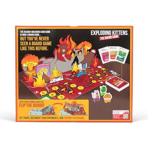Exploding Kittens The Board Game 2-6, Age 7+ Flippable Game Board | One of the bestselling card games of all time is now a board game! Flip the pop-up board, strategize, sabotage, and surprise.