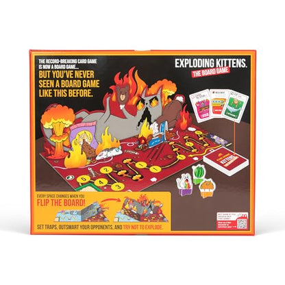 Exploding Kittens The Board Game 2-6, Age 7+ Flippable Game Board | One of the bestselling card games of all time is now a board game! Flip the pop-up board, strategize, sabotage, and surprise.