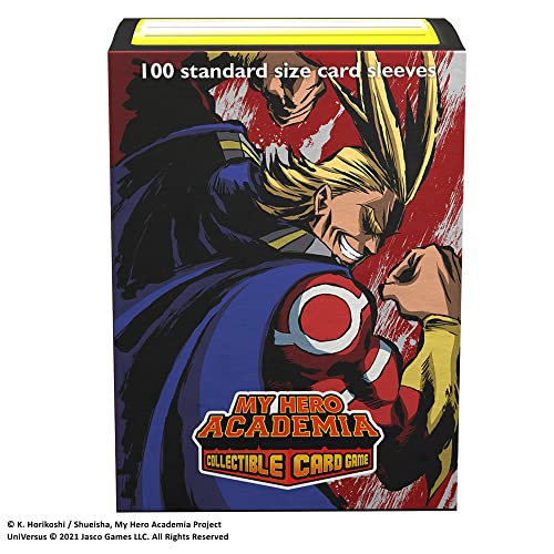 My Hero Academia Collectible Card Game All Might Flex Card Sleeves | 100 Dragon Shield Art Sleeves | Card Game Holder | PVC and Acid-Free | Designed for Use with TCG and LCG Games | Made by JASCO