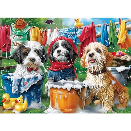 300 Piece Puzzles for Adults,Cute Dogs Jigsaw Puzzle for Adults Kids Seniors,Recycled Cardboard Dogs Large Piece Puzzle 300 Piece,Family Activity Great Gift for Family Friends 20.5 * 15 in - style: Cute Dogs