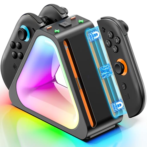 for Mac Game Charging Dock for 2025 Nintendo Switch 2 Joypad,Joypad 2 Controller Charging Docking Station, Ergonomics & Magnetic Fast Charger Dock Station with Charging Cable - size: M-Black-Switch 2