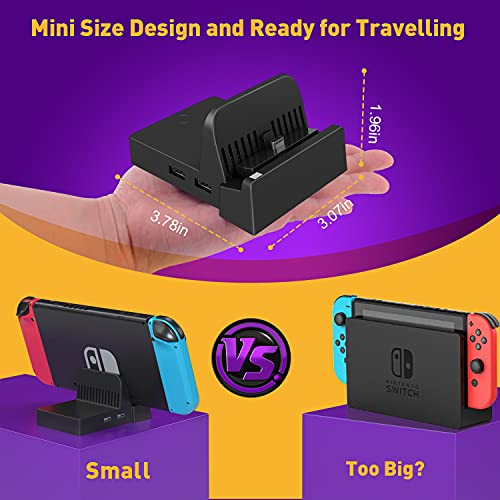 TV Docking Station for Nintendo Switch, Switch OLED, WEGWANG Portable TV Switch Dock Station Replacement for Official Nintendo Switch with HDMI USB 3.0 Port Switch Accessories Gift