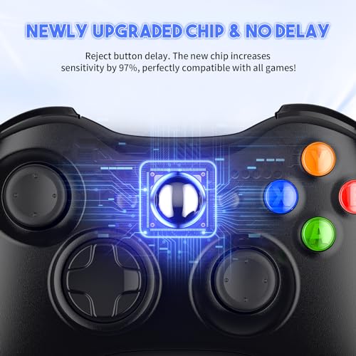 2 Pack Xbox 360 Controller, Wireless Controllers Gamepad Upgraded Joystick Compatible with Xbox 360 & Slim/Windows 11/10/8/7 PC Controller with 2.4GHz Receiver (Black) - color: 2 Pack Black