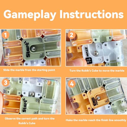 Challenging 3D Labyrinth Maze Cube, Brain-Testing Puzzle Game for Kids 8+, Educational Logic Toy for Home or Travel Easter Basket Stuffers Easter Egg Fillers